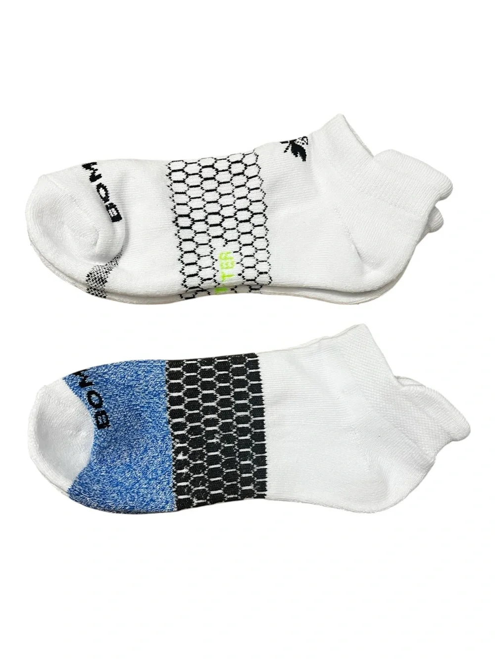 Set of 2 Men’s Week of Bombas White Ankle Socks M Comfort Cotton Blend Casual